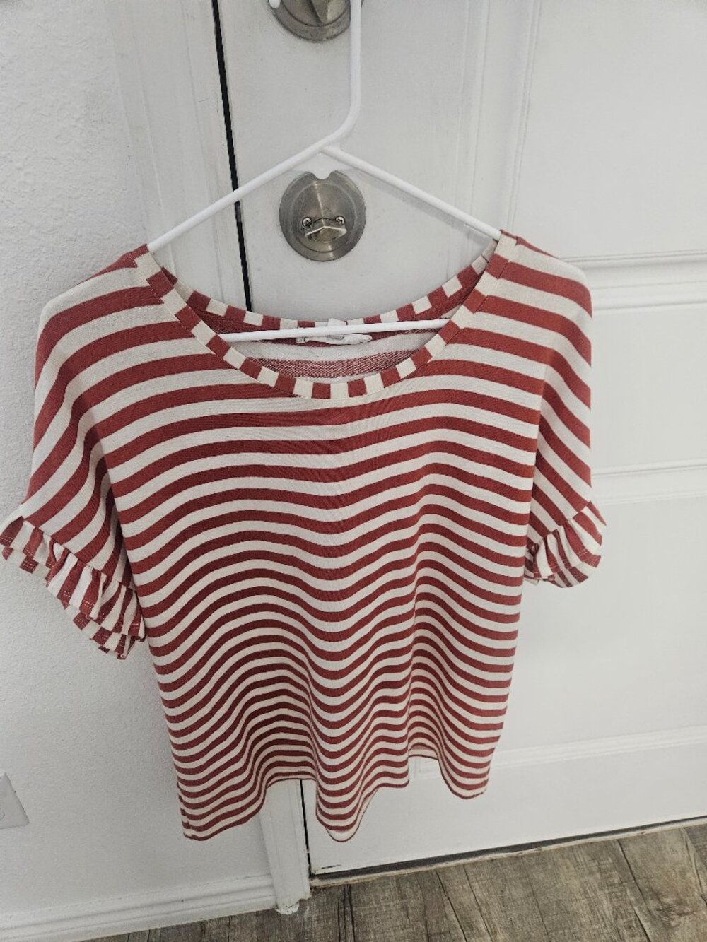 Jane Delancey Red and White Striped T-Shirt